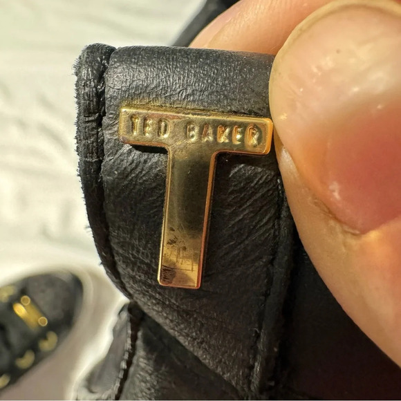 Ted Baker  Beatrin Hi-Top Sneakers Black Rhinestone Lace-up Size 6 - Picture 7 of 13